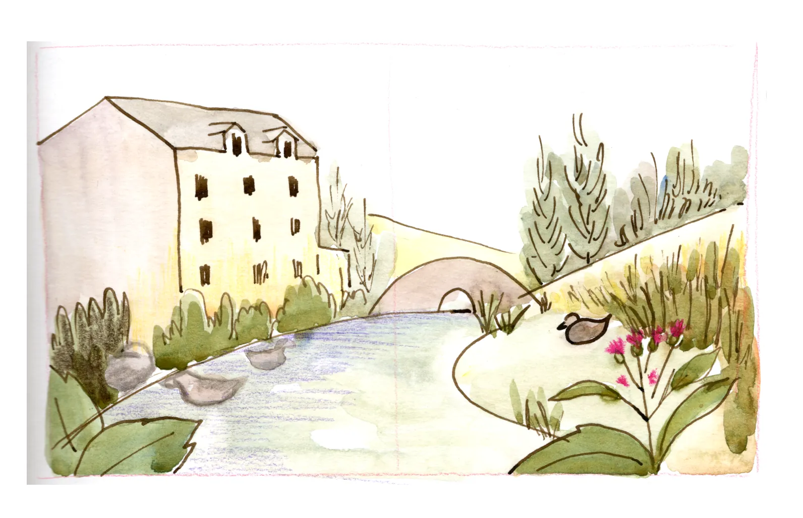 Recherche en couleur du paysage de la rivière
