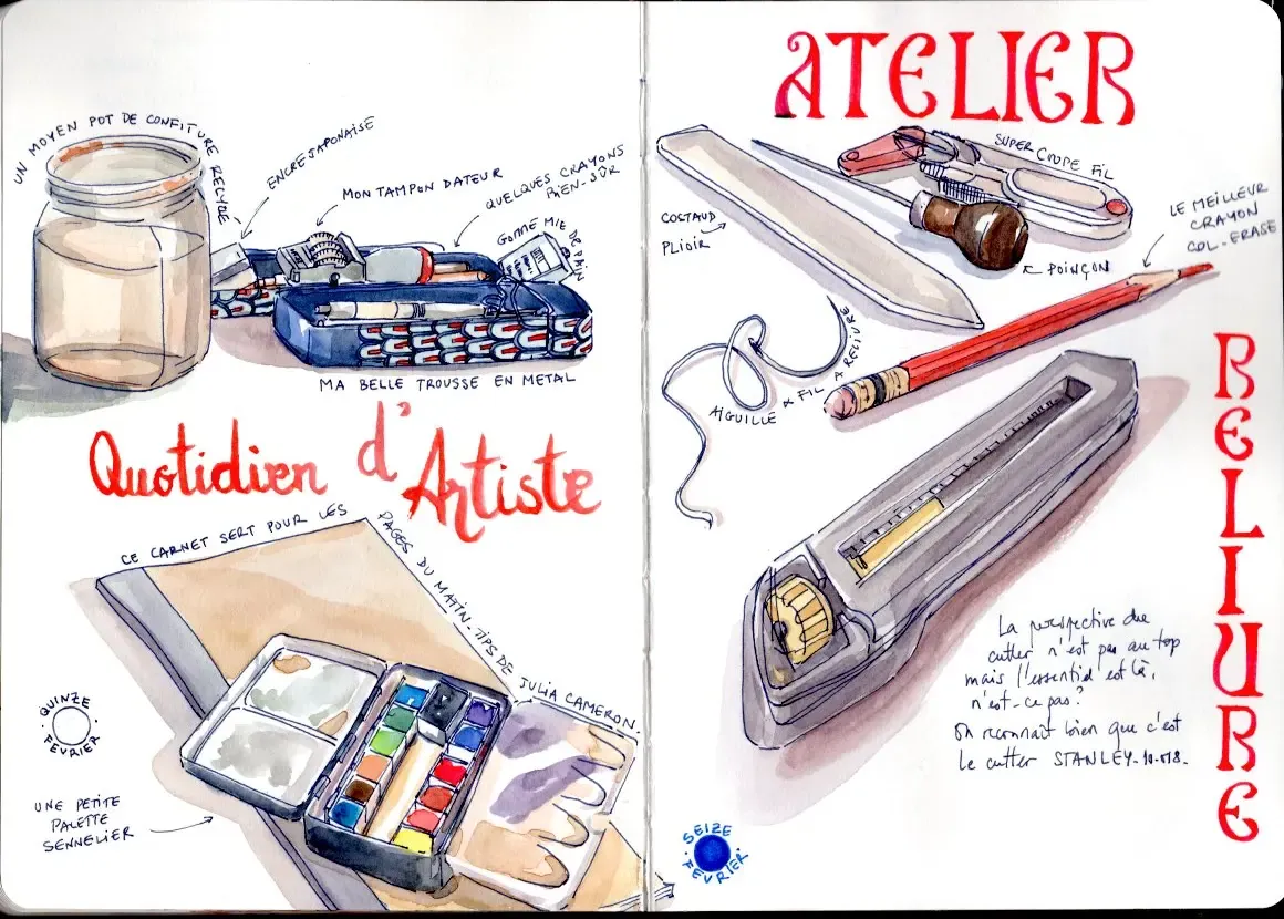 Double page d'un carnet de dessin